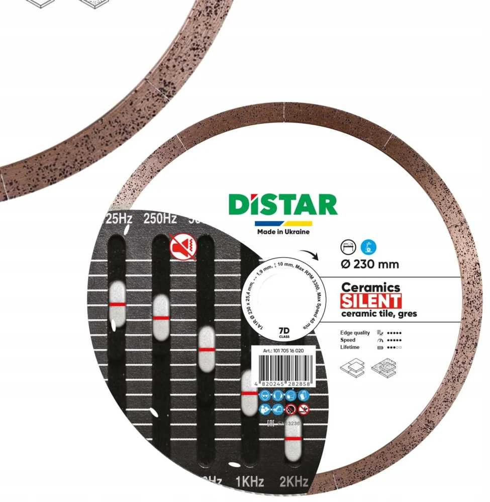 230 mm deimantinis pjovimo diskas Ceramics Silent, Distar