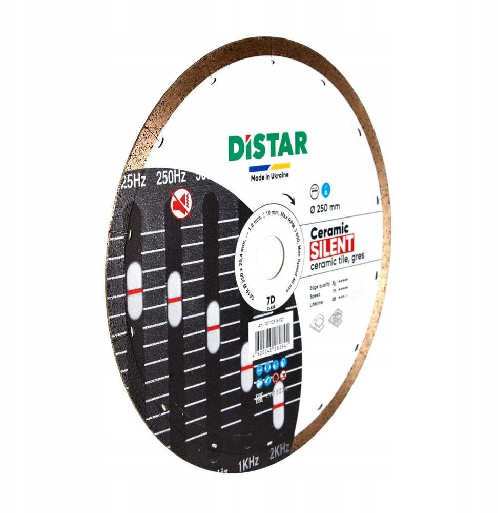 250 mm deimantinis pjovimo diskas Ceramics Silent, Distar
