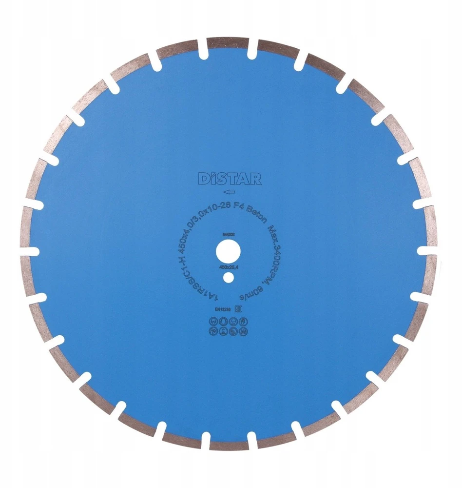 Deimantinis diskas šlapiam betono pjovimui DISTAR 10170085152; 450 mm; 25,4 mm; 4,0 mm