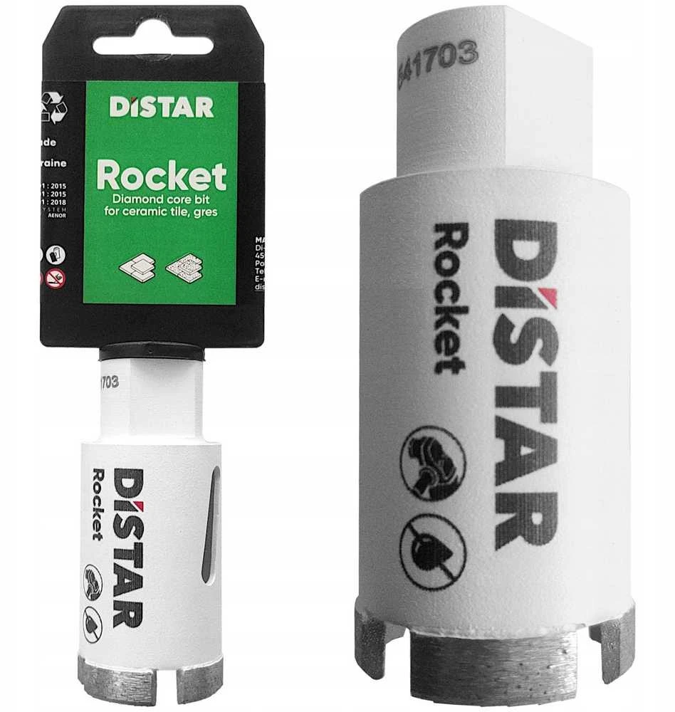 Distar ROCKET karūnėlės plytelėms, granitui, 20mm, 35mm, 45mm, 50mm, 55mm, 65mm, 68mm M14 jungtis, Karūnėlės skersmuo: 20 mm
