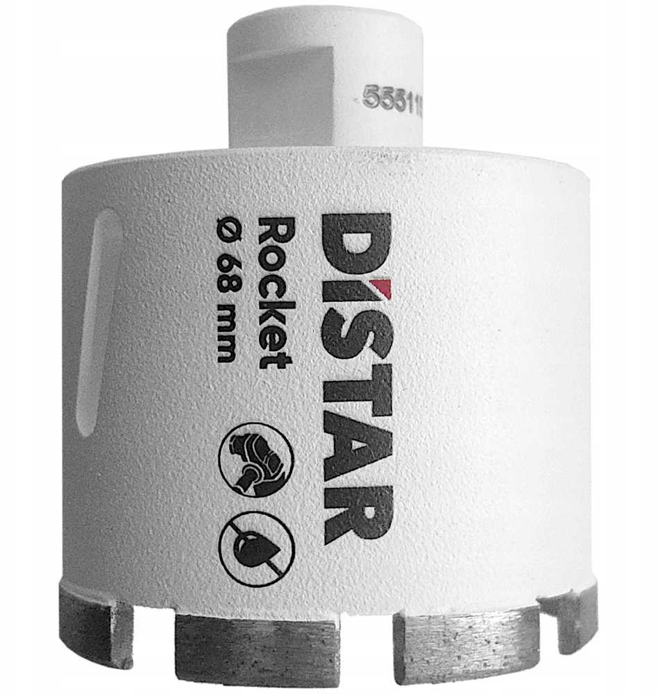 Distar ROCKET karūnėlės plytelėms, granitui, 20mm, 35mm, 45mm, 50mm, 55mm, 65mm, 68mm M14 jungtis, Karūnėlės skersmuo: 68 mm