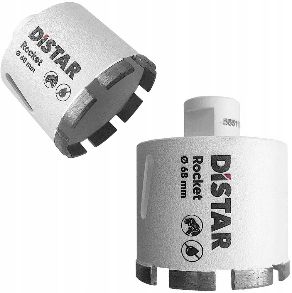 Distar ROCKET karūnėlės plytelėms, granitui, 20mm, 35mm, 45mm, 50mm, 55mm, 65mm, 68mm M14 jungtis, Karūnėlės skersmuo: 68 mm