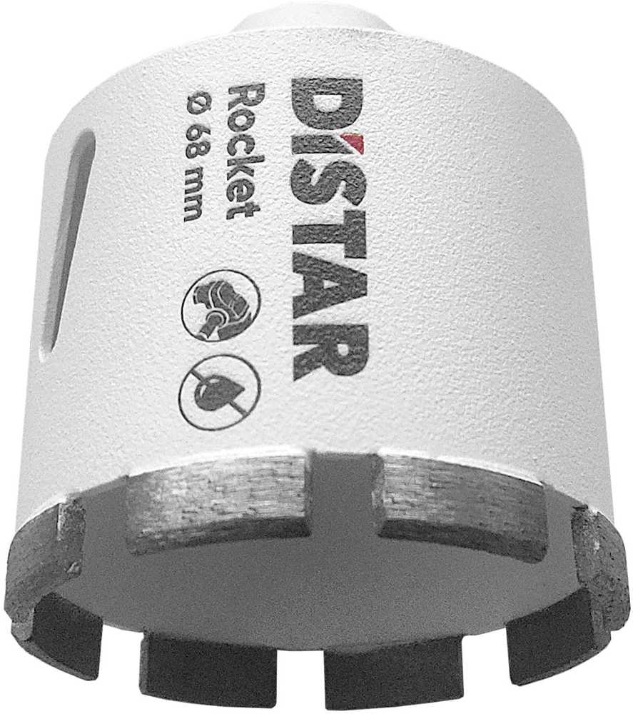 Distar ROCKET karūnėlės plytelėms, granitui, 20mm, 35mm, 45mm, 50mm, 55mm, 65mm, 68mm M14 jungtis, Karūnėlės skersmuo: 68 mm