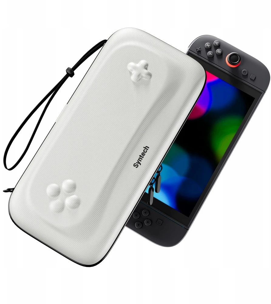 Mimd Dėklas Nintendo Switch 2 G11 baltas su juodu dirželiu (SB11134)