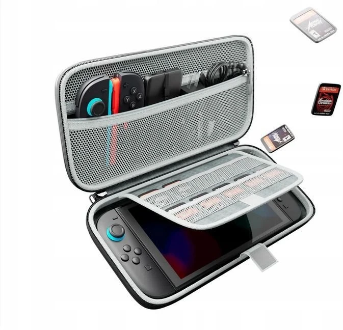 Mimd Kietas standus dėklas Nintendo Switch 2 / G11 Baltas / Sulaužytos baltos spalvos su juoda juosta (SB11134)