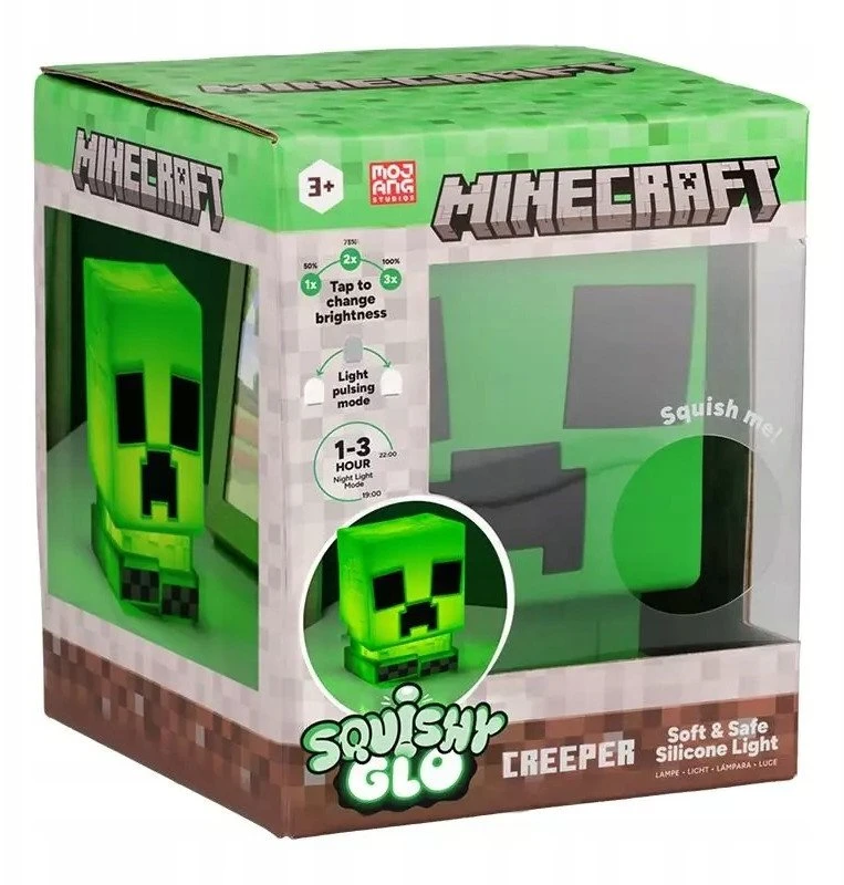 Paladone Minecraft Creeper SquishyGlo Silicone Įkraunama Lempa