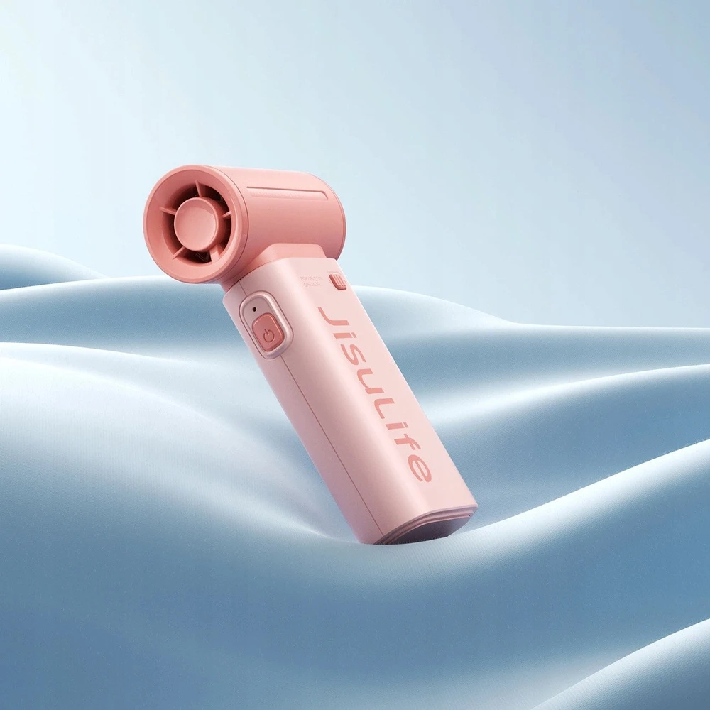 Jisulife rankinis ventiliatorius Life9 5000mAh Portable Mini Blower USB Fan – rožinės spalvos