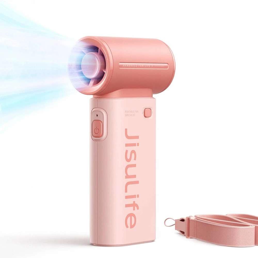 Jisulife rankinis ventiliatorius Life9 5000mAh Portable Mini Blower USB Fan – rožinės spalvos