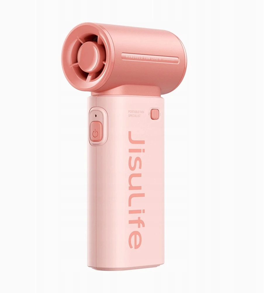 Jisulife rankinis ventiliatorius Life9 5000mAh Portable Mini Blower USB Fan – rožinės spalvos