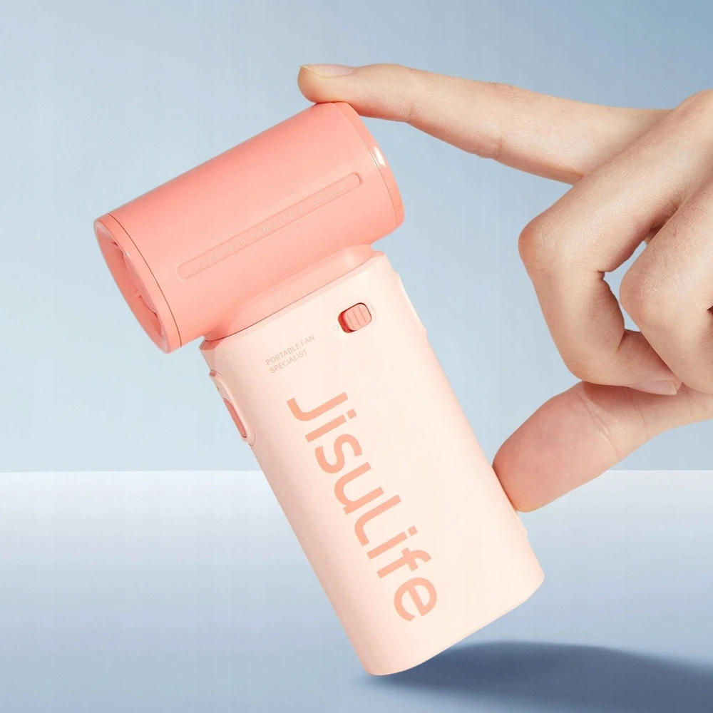 Jisulife rankinis ventiliatorius Life9 5000mAh Portable Mini Blower USB Fan – rožinės spalvos