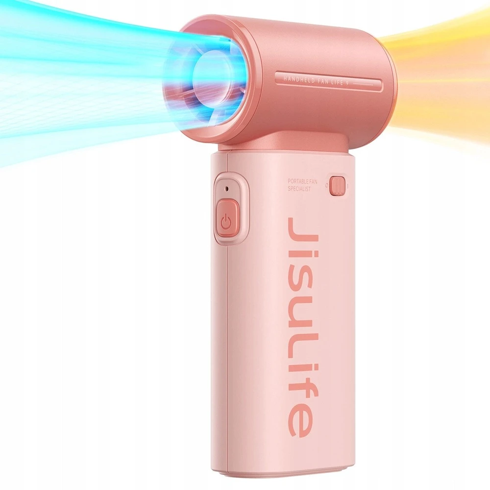 Jisulife rankinis ventiliatorius Life9 5000mAh Portable Mini Blower USB Fan – rožinės spalvos