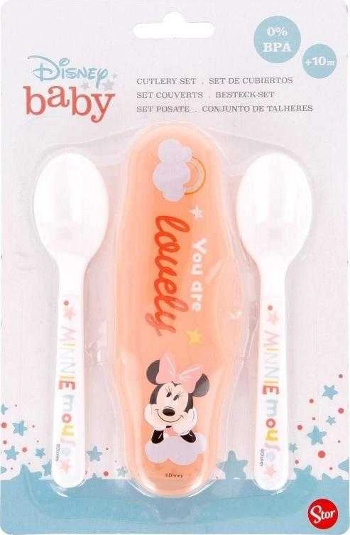 Minnie Mouse - 2 maitinimo šaukšteliai + dėklas (Indigo dreams)