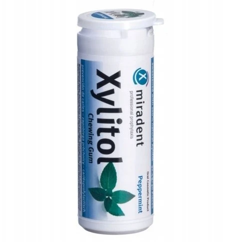 Miradent kramtomoji guma su xylitoliu, pipirmėtė