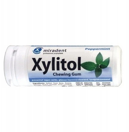 Miradent kramtomoji guma su xylitoliu, pipirmėtė