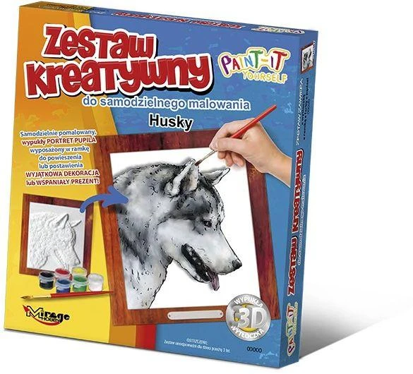 Mirage Hobby 3d reljefinė spalvinimo knygelė šunims - Husky