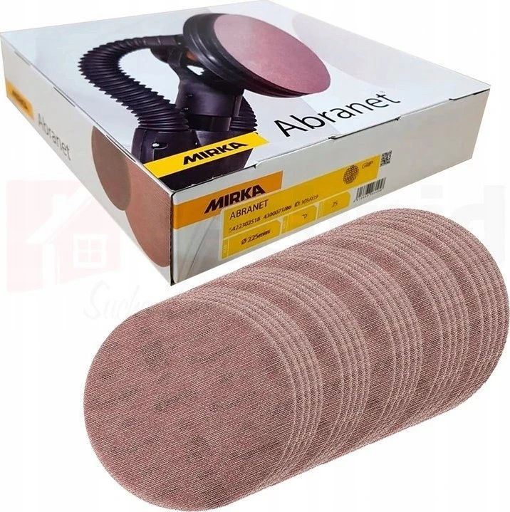 Mirka Ltd Suomija Šlifavimo tinklelis Mirka® Abranet 225 mm, Grūdėtumas: P100, Pakuotė: Pakuotė - 25 vnt