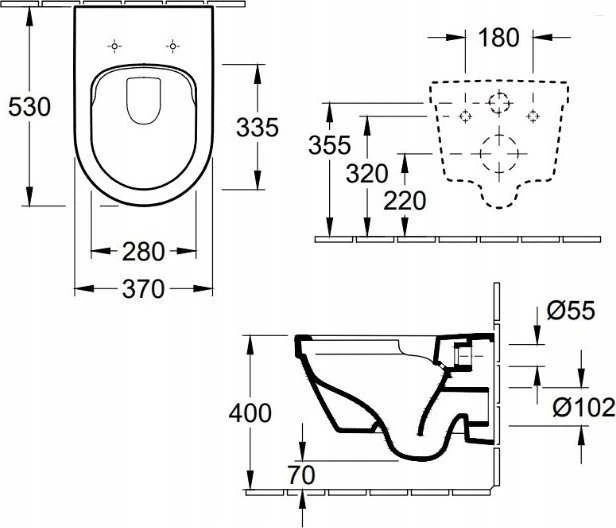 Villeroy & Boch Pakabinamas klozetas su soft close dangčiu Villeroy 4694HR01