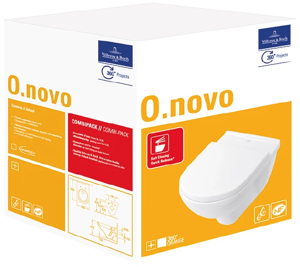 Villeroy & Boch Pakabinamas klozetas su lėtaeigiu dangčiu VILLEROY 5660H101