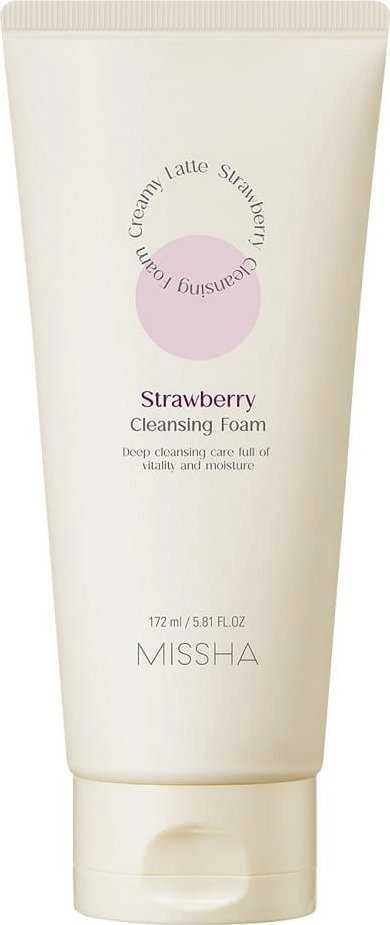 Missha Creamy Latte Cleansing Foam Kreminės valomosios putos veidui Braškių 172ml