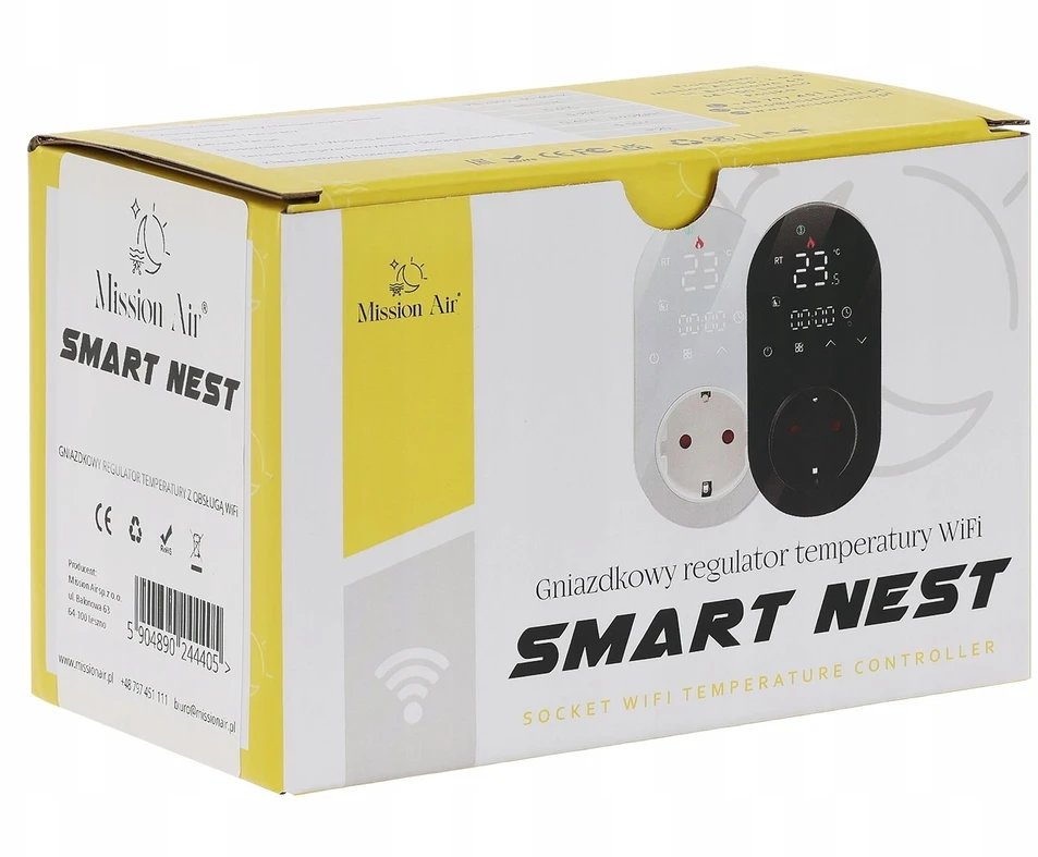 Mission Air Išmanusis kištukinis temperatūros reguliatorius SMART NEST Juodas
