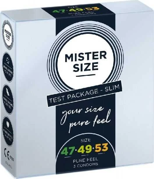 Prezervatyvai „Mister Size“ tinka 47 mm 49 mm 53 mm 3 vnt dydžiui.