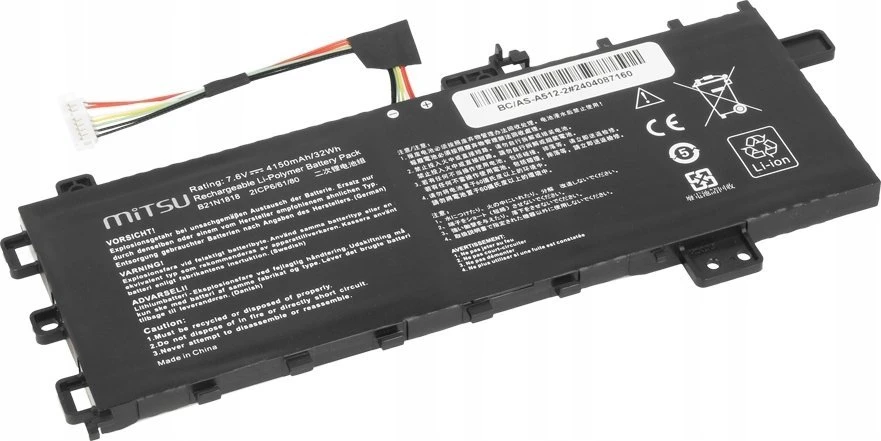 Mitsu Baterija B21N1818 do Asus Vivobook 15 A512 R512 X512 4150 mAh (32 Wh) 7,6 V (7,4 V)