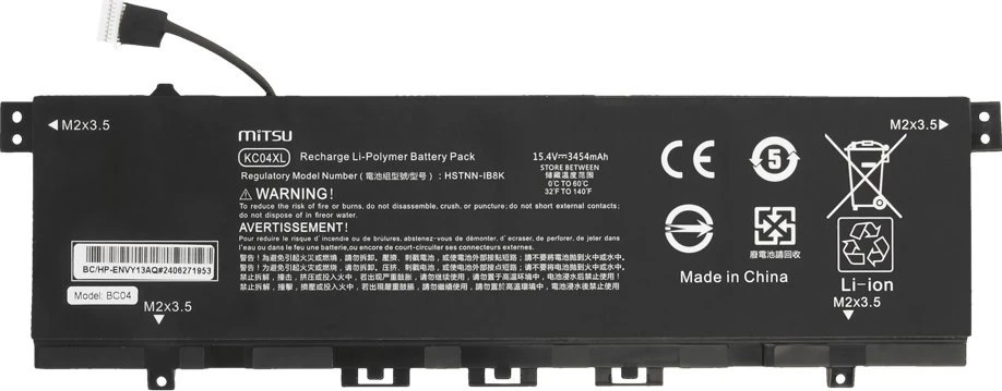 Mitsu KC04XL HSTNN-IB8K HP Envy x360 13-AG 13-AR 13-AH 13-AQ serija 3454 mAh (53 Wh) 15,4 V baterija