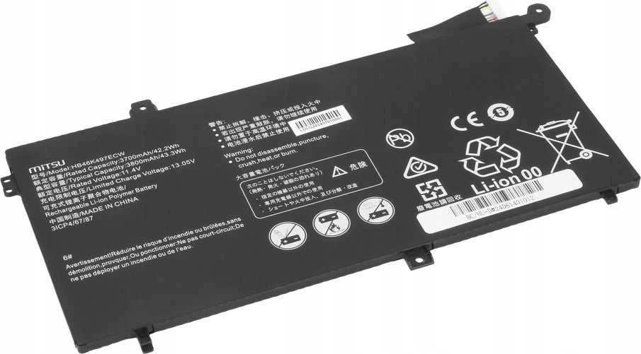 Mitsu akumuliatorius, skirtas Smartphome Huawei Matebook D Series HB46K497ECW 3700 mAh (42,2 Wh) 11,4 V