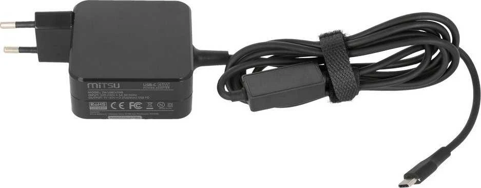 Nešiojamojo kompiuterio maitinimo adapteris Mitsu 45 W, USB-C, 3 A, 20 V (ZM/USBC45WB)