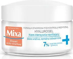 MIXA Ekspert Hyalurogel Rich Sensitive Skin Expert intensyviai drėkinantis veido kremas, 50 ml