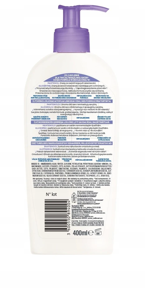 Mixa Atopiance Calming Body Balm raminantis kūno losjonas, 400 ml