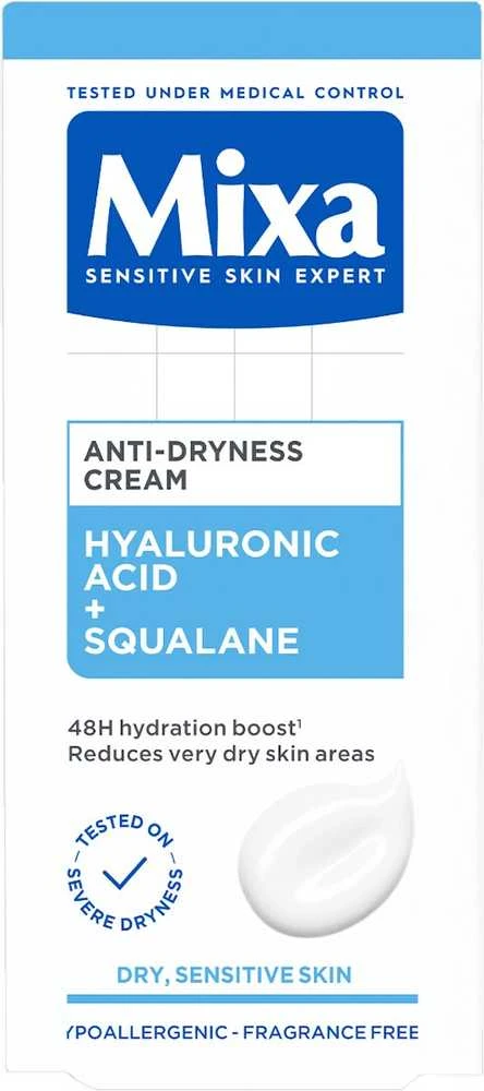Mixa Hyaluronic Acid + Lactic Acid Anti-Dryness drėkinamasis veido kremas, 50 ml