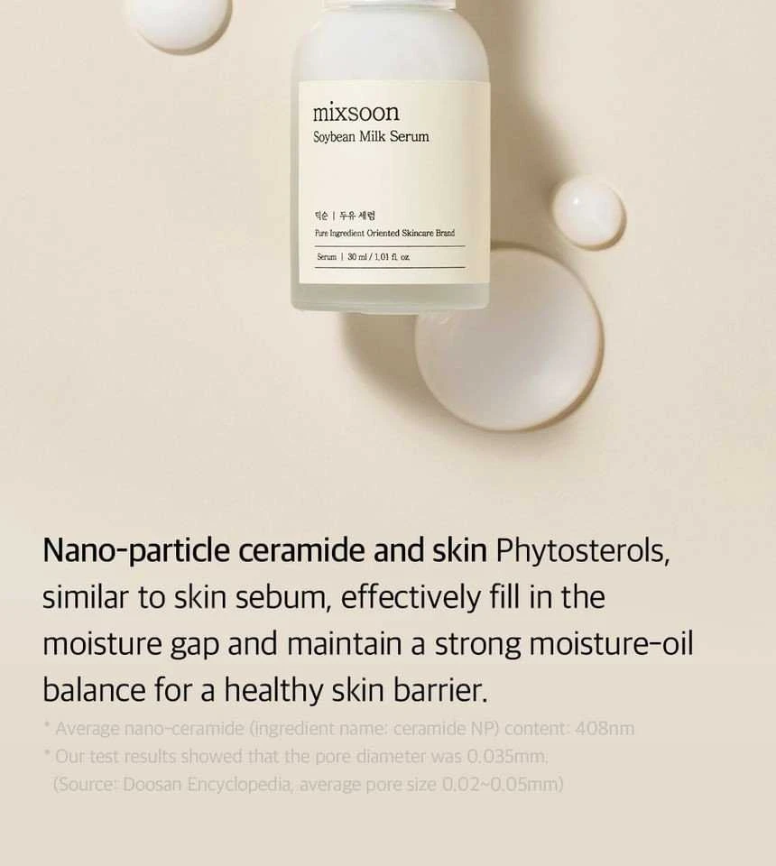 „Mixsoon“ sojų pieno drėkinamasis ir stangrinantis veido serumas, 30 ml