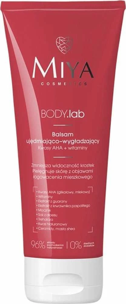 MIYA BODY.lab Stangrinamasis ir glotninamasis balzamas su AHA rūgštimis ir vitaminais 200 ml