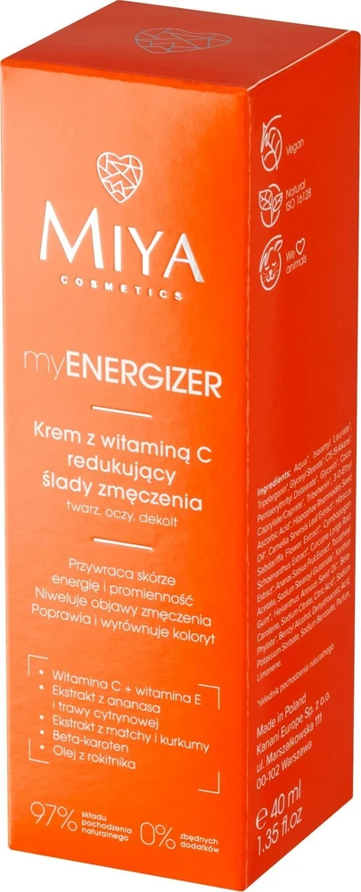 Miya Cosmetics MyENERGIZER Face Kreminis drėkinamasis veido kremas su vitaminu C, 40 ml