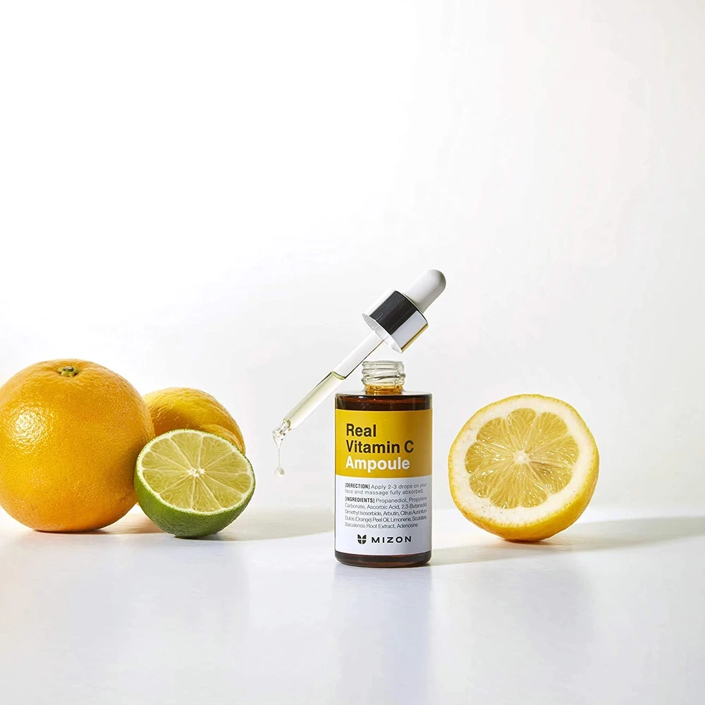 Serumas veido odai Mizon Real Vitamin C Ampoule, su vitaminu C, skaistina odą, 30 ml