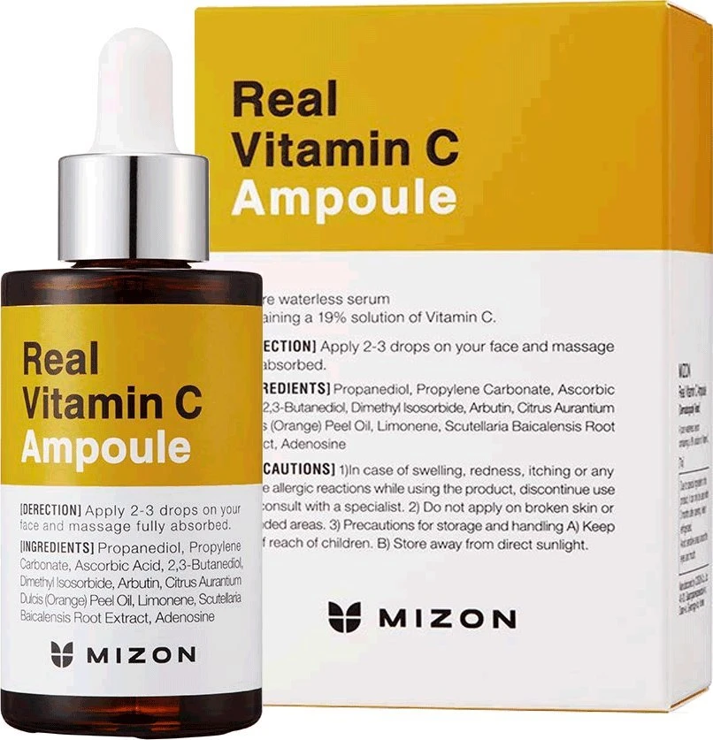 Serumas veido odai Mizon Real Vitamin C Ampoule, su vitaminu C, skaistina odą, 30 ml