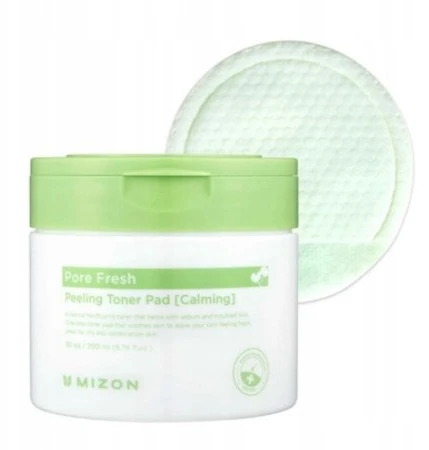 Šveičiamieji padeliai veido odos valymui Mizon Pore Fresh Peeling Toneris Pad Calming, ramina odą, skirti mišriai, riebiai odai, 60 padelių