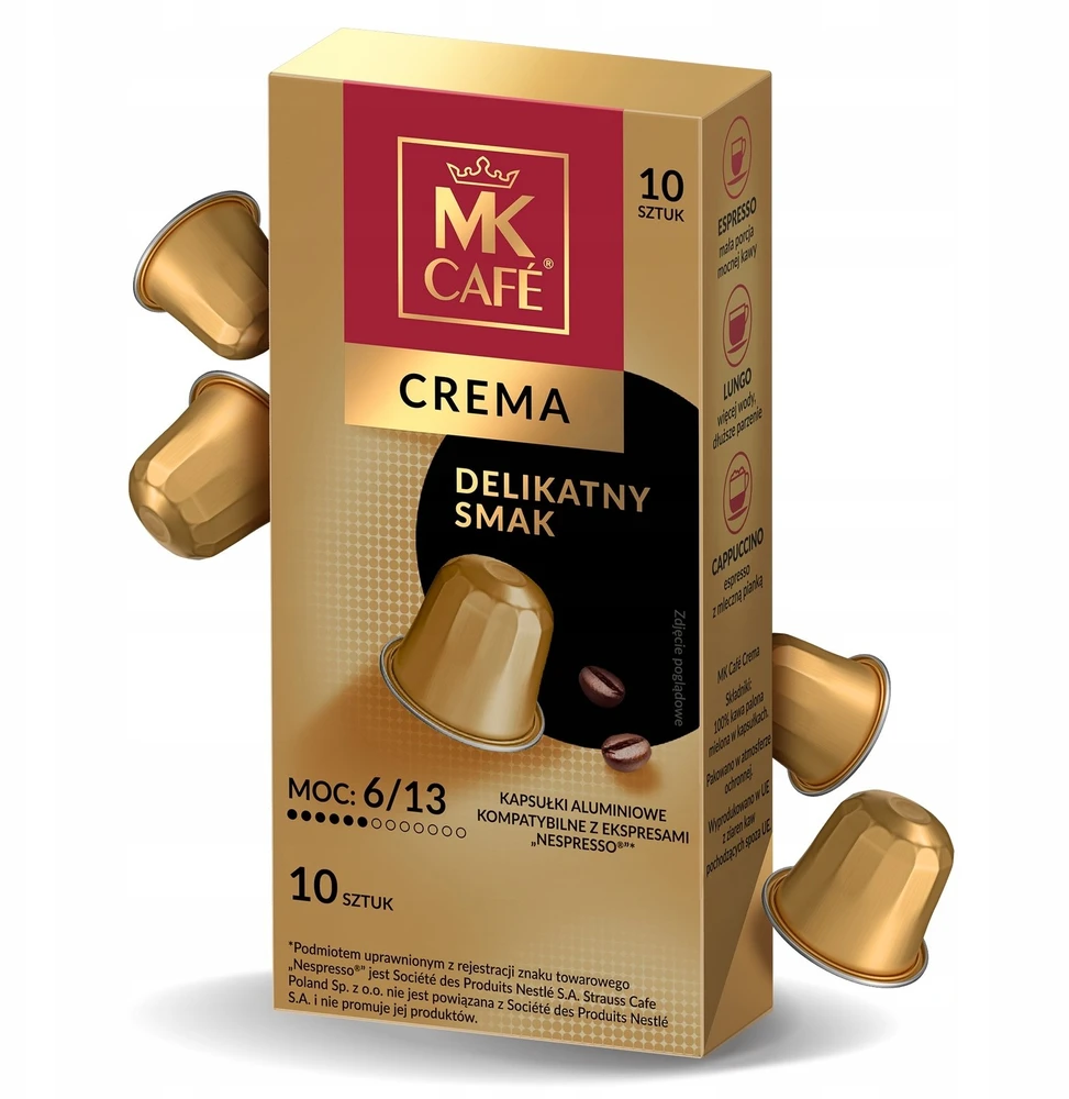 MK Cafe Nespresso Cafe Crema kapsulės, 10 vnt.