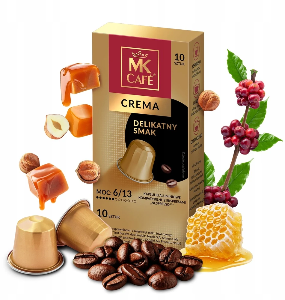 MK Cafe Nespresso Cafe Crema kapsulės, 10 vnt.