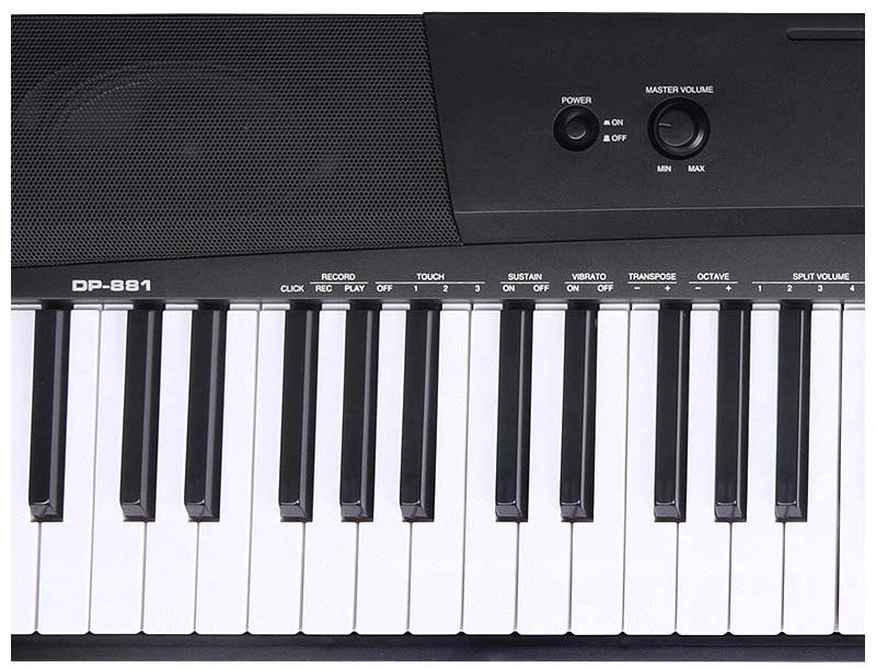 MK WP 881 skaitmeninis pianinas, klavišai, skirti mokytis groti
