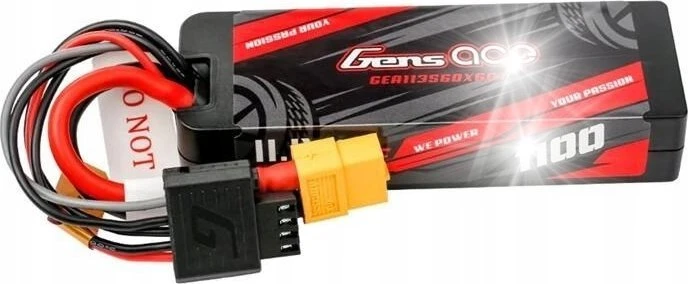 Lipo Gens ace G-Tech 1100mAh 11.1V 3S1P 60C GRP-76 kietojo korpuso baterija su XT60 kištuku