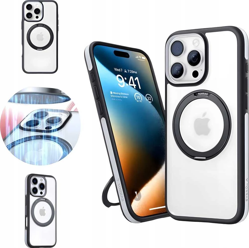 Dėklas Torras Ostand R Fusion dla iPhone 16 ProMax (Juoda)