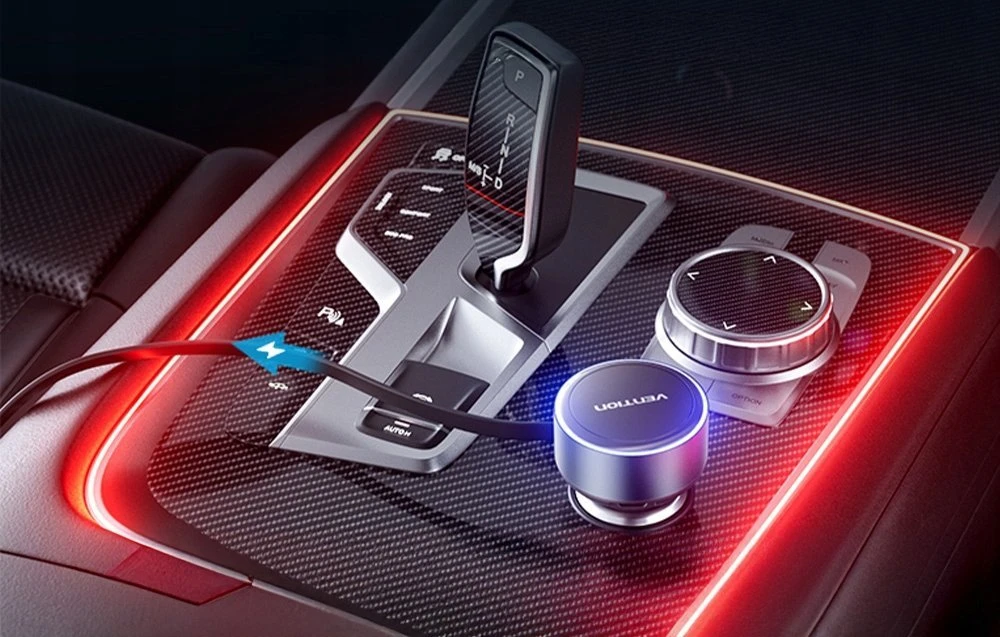 Vention FFOB0 USB-C automobilinis įkroviklis + USB-C/Lightning 30W laidas