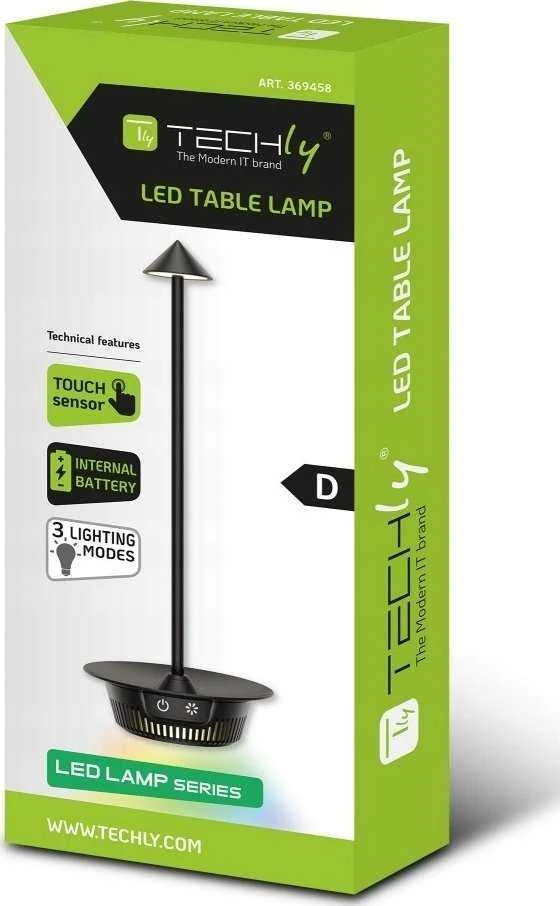 Techly Belaidė LED lempa su RGB pagrindu, lietimui jautri, reguliuojamo ryškumo