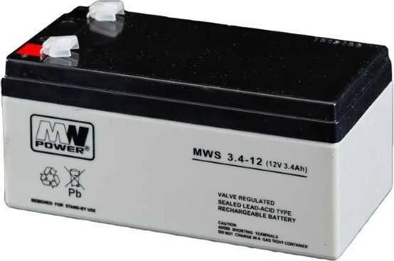 Mw Power MWPower MW 12V 3.4Ah F1(187) AGM akumuliatorius, 6-9 metai