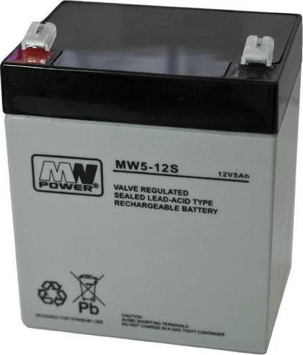 Mw Power MWPower MWS 12V 5Ah F1(187) AGM akumuliatorius, 5 metai