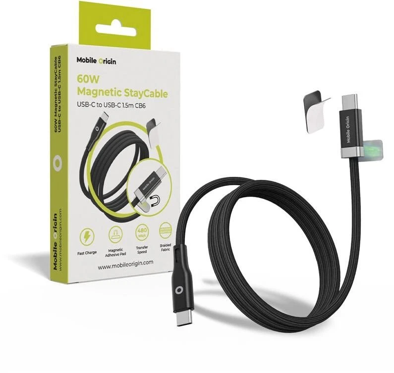 Mobile Origin 60W magnetinis USB-C į USB-C 1,5 m CB6 laidas