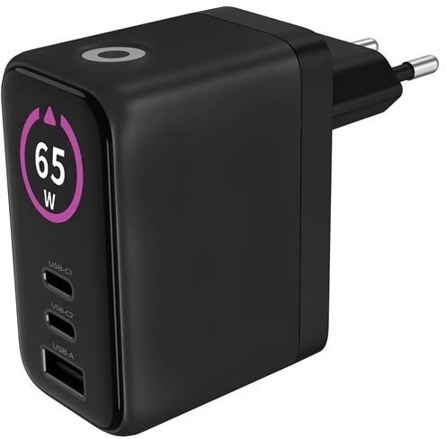Įkroviklis Mobile Origin 65W GaN Ekranas Charger PW20 - 2x USB-C + USB-A