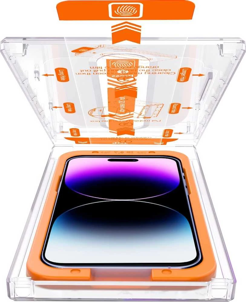 „Mobile Origin“ ekrano apsaugos „iPhone 14 Pro“ su lengvai aplikatoriumi, 2 vnt. pakuotėje